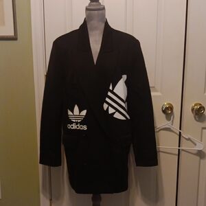 Adidas Women's Black Blazer with White Logo